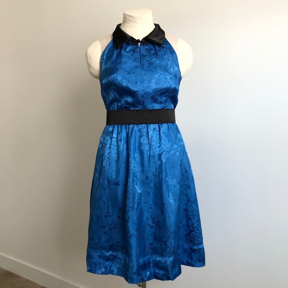 Vintage Dresses & Skirts - Satin Brocade Floral Dress